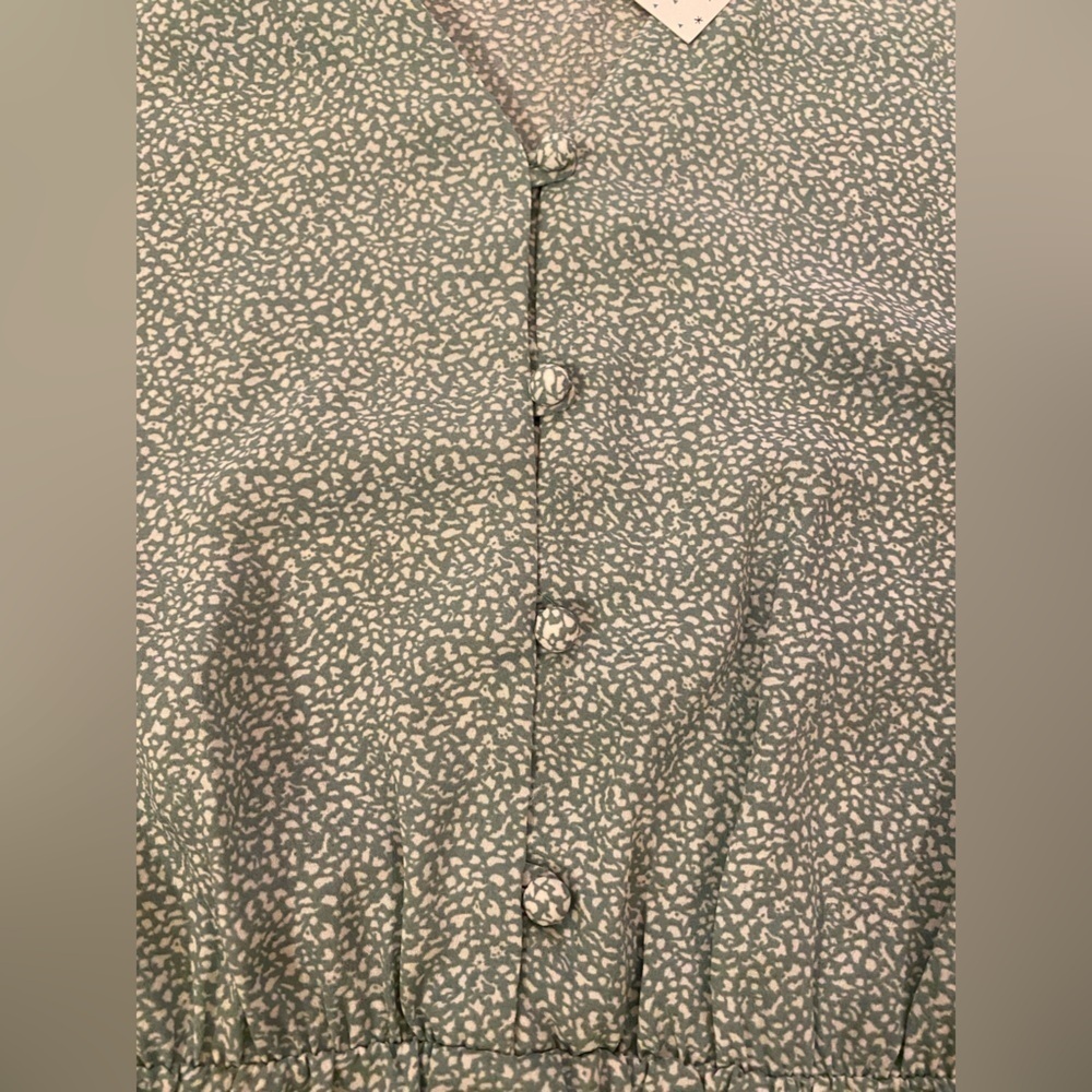 NWT Sienna Sky Green Batwing Peplum Blouse - Size Large - Picture 5 of 12